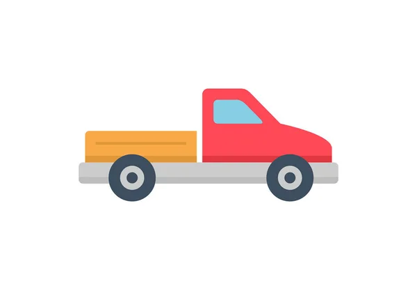 Lastbil Ikonen Platt Stil Isolerad Vit Bakgrund — Stock vektor
