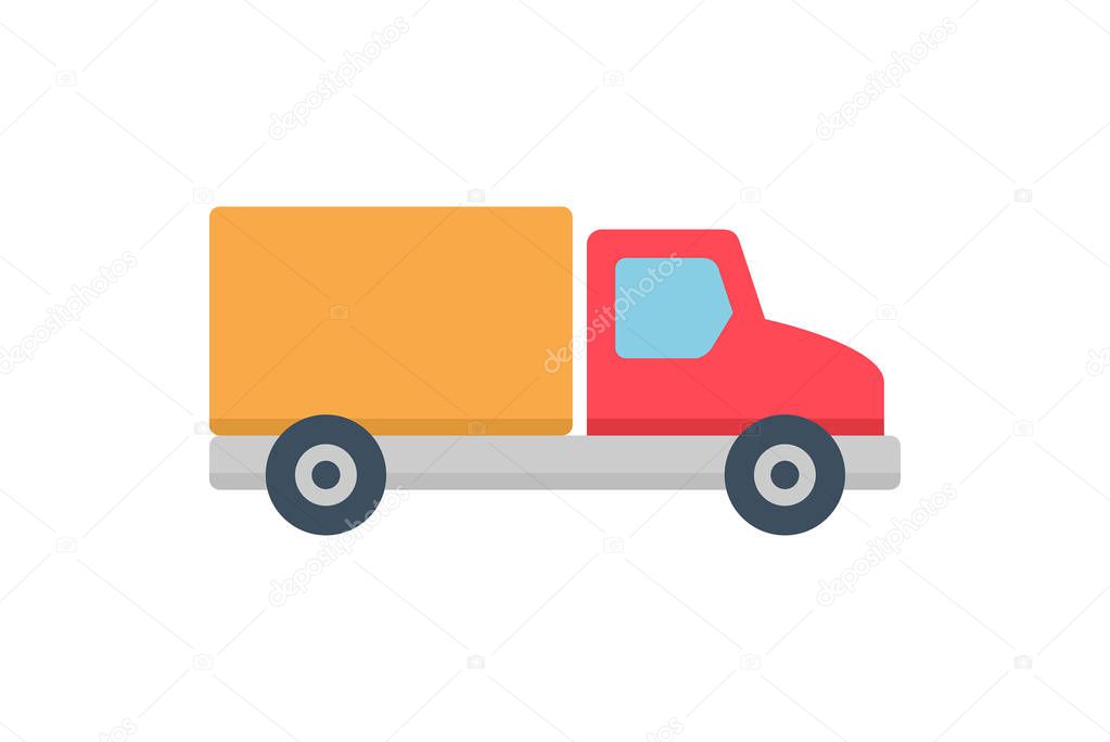 Truck icon, Flat style. isolated on white background