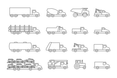 Çizgi kamyonet. Beyaz arka plan üzerinde izole