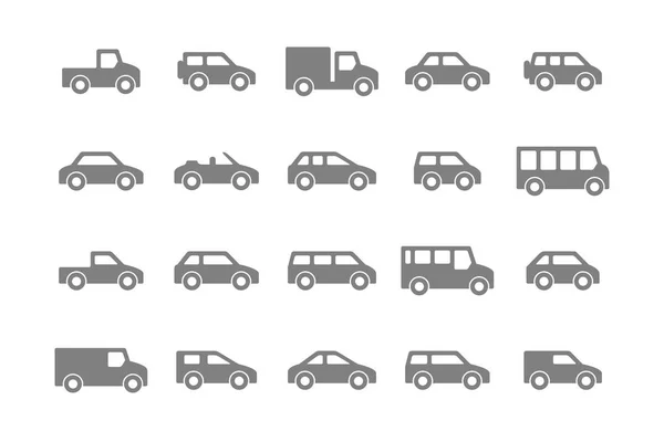 Automóviles Camiones Gray Aislado Sobre Fondo Blanco — Archivo Imágenes Vectoriales