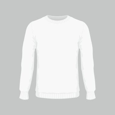 Erkekler beyaz kazak ön gösterim beyaz arka plan üzerinde