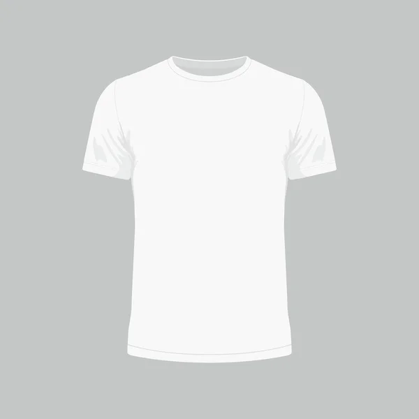 Μπροστινή Θέα Λευκό Shirt Των Ανδρών Λευκό Φόντο — Διανυσματικό Αρχείο
