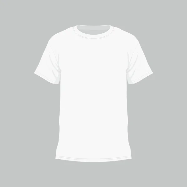 Vue Face Shirt Blanc Pour Homme Sur Fond Blanc — Image vectorielle