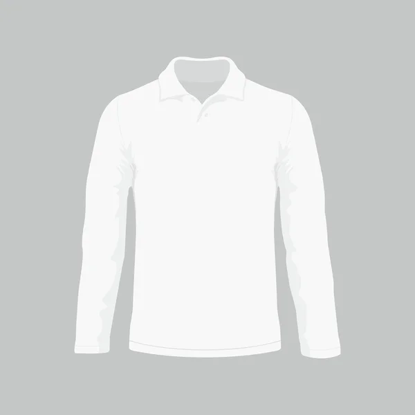 Front Views Men White Long Sleeve Shirt White Background — стоковый вектор