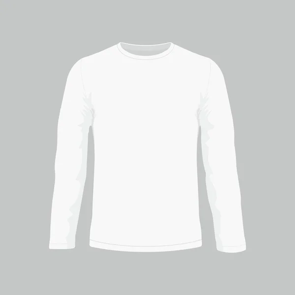 Front Views Men White Long Sleeve Shirt White Background — стоковый вектор