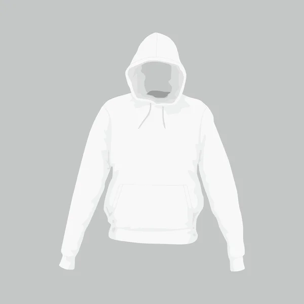 Front Views Men White Hooded Sweatshirt White Background — стоковый вектор