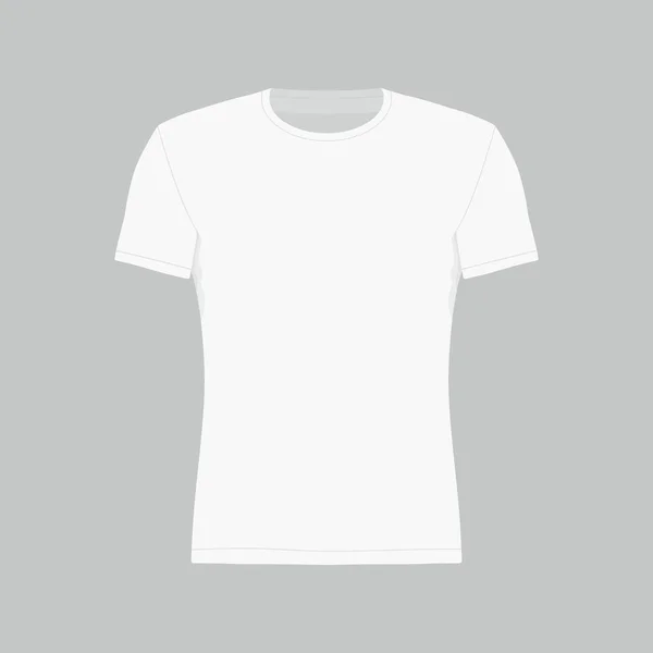 Vista Frontal Camiseta Blanca Los Hombres Sobre Fondo Blanco — Vector de stock