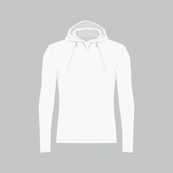 Front Views Men White Hooded Sweatshirt White Background — стоковый вектор