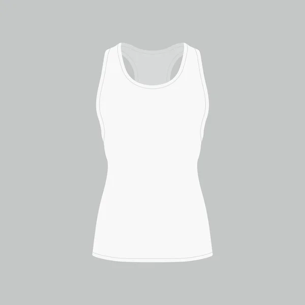 Vista Frontal Camiseta Branca Feminina Fundo Branco —  Vetores de Stock