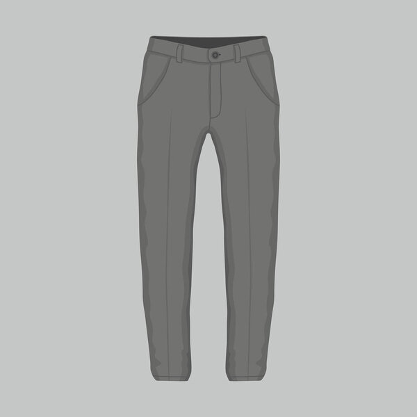 Front views of Men's black trousers on white background