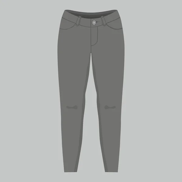 Front Views Women Black Jeans White Background — стоковый вектор