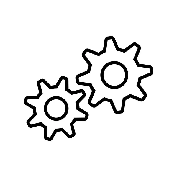 Gears Icon Line Style Isolated White Background — Stock Vector