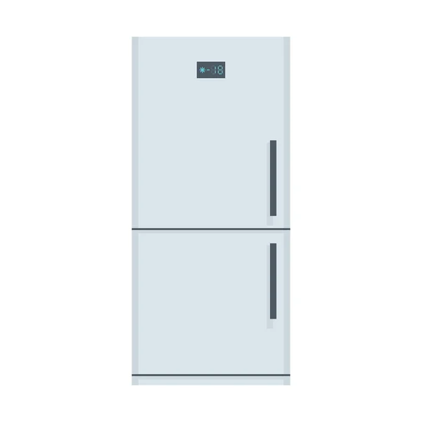 Холодильник Плоский Стиль Изолированные Белом Фоне — стоковый вектор
