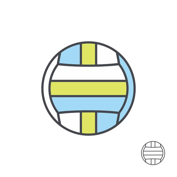 Volleybal Bal Lijnstijl Geïsoleerd Witte Achtergrond — Stockvector