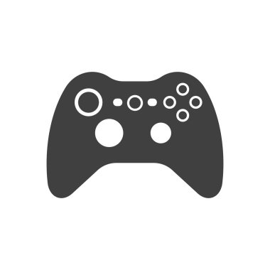 Video oyunu oyun çubuğu simgesi. Siluet siyah. Beyaz arka plan üzerinde izole