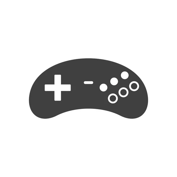 Video Game Joystick Pictogram Silhouet Zwart Geïsoleerd Witte Achtergrond — Stockvector