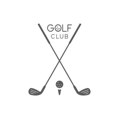 Golf Kulübü logosu. düz stil. Beyaz arka plan üzerinde izole