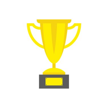 Gold Kupası. düz stil. Beyaz arka plan üzerinde izole