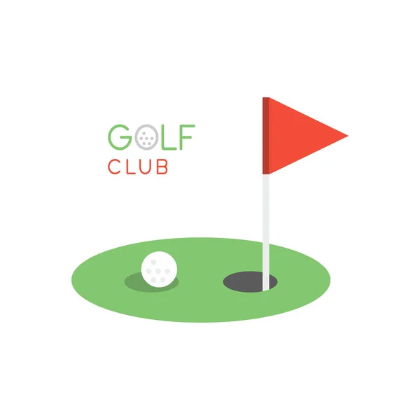 Golf Club Logo Vlakke Stijl Geïsoleerd Witte Achtergrond — Stockvector