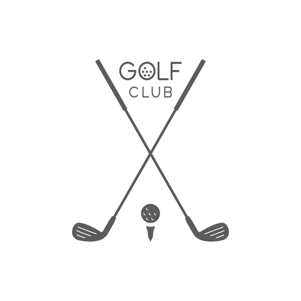 Golf Kulübü Logosu Düz Stil Beyaz Arka Plan Üzerinde Izole — Stok Vektör