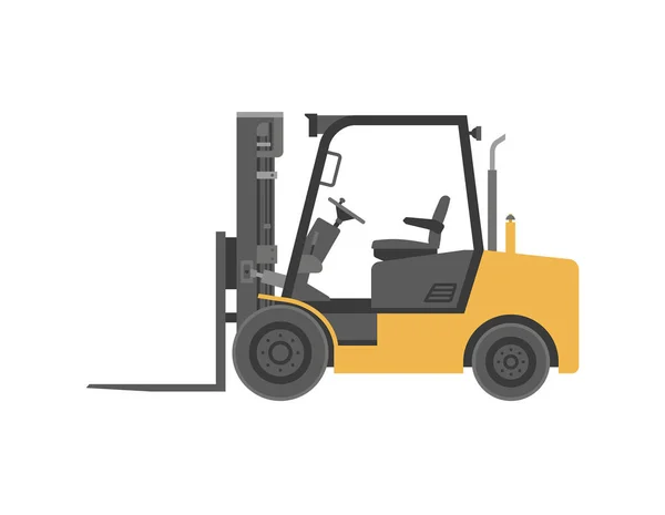 Forklift Truck Flat Style Isolated White Background — Stock Vector