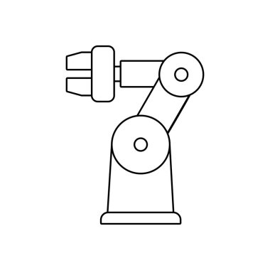 Robot kol. çizgi stili. Beyaz arka plan üzerinde izole