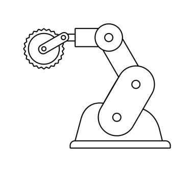 Robot kol. çizgi stili. Beyaz arka plan üzerinde izole