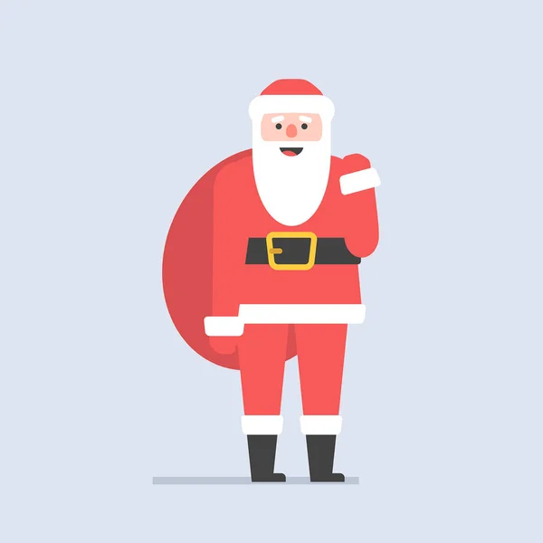 Père Noël Style Plat Isolé Sur Fond Gris — Image vectorielle