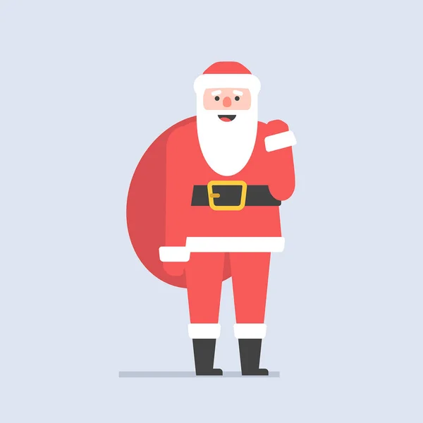 Santa Claus Estilo Plano Aislado Sobre Fondo Gris — Archivo Imágenes Vectoriales