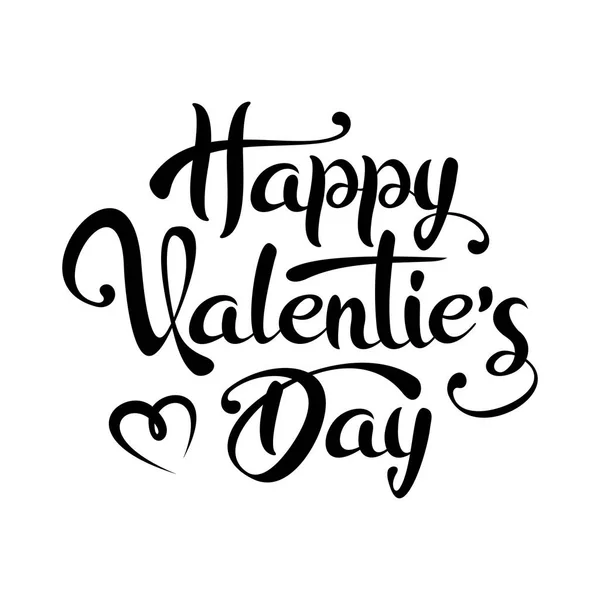 Happy Valentine Den Písma Textu Izolované Bílém Pozadí — Stockový vektor