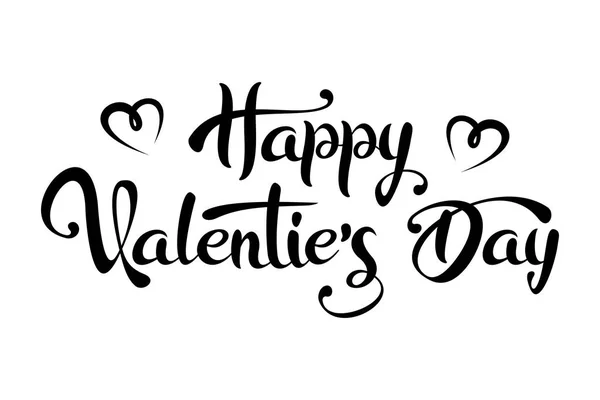 Happy Valentine Day Lettering Text Isolated White Background — Stock Vector