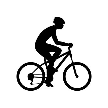 Bisiklete binen adamlar. beyaz arka plan üzerinde izole