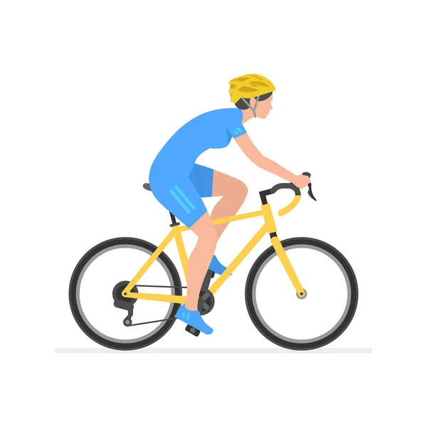 Mujer Montando Bicicleta Aislado Sobre Fondo Blanco — Vector de stock