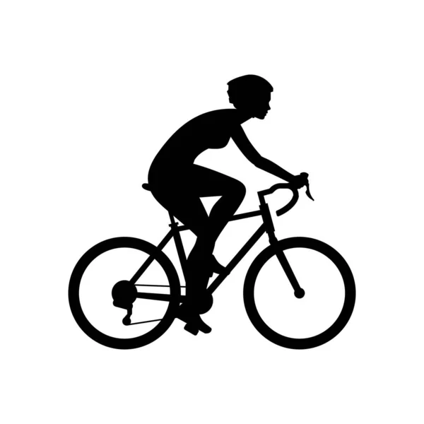 Woman Riding Bike Isolated White Background — Stock Vector