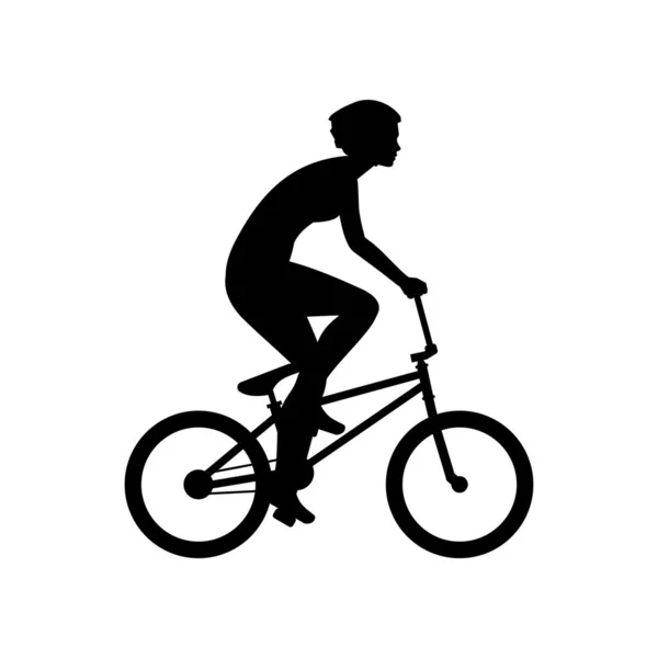 Woman Riding Bike Isolated White Background — Stock Vector