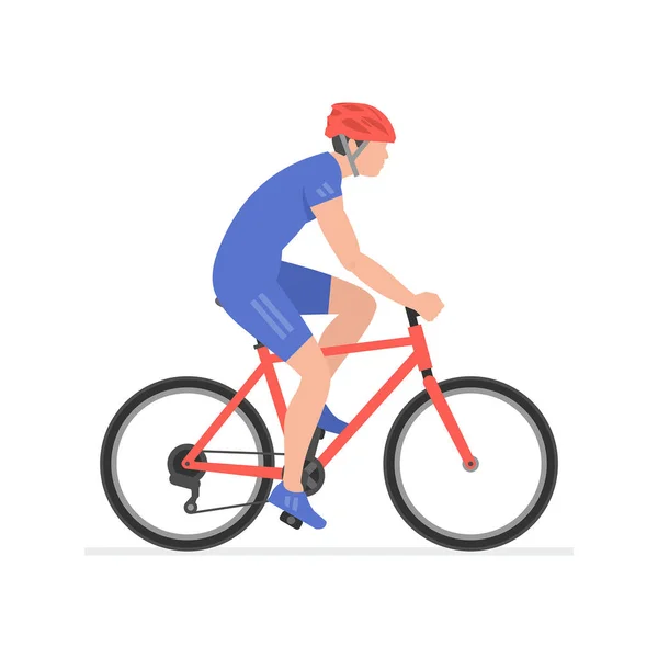 Hombres Montando Bicicleta Aislado Sobre Fondo Blanco — Vector de stock