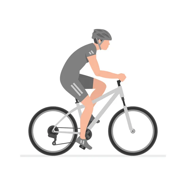 Чоловіки Катаються Велосипеді Ізольовані Білому Фоні — стоковий вектор