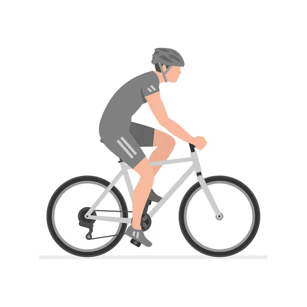 Homens Andar Bicicleta Isolado Fundo Branco — Vetor de Stock