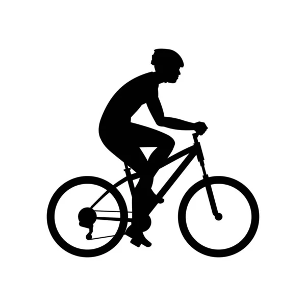 Men Riding Bike Isolated White Background — Stock Vector