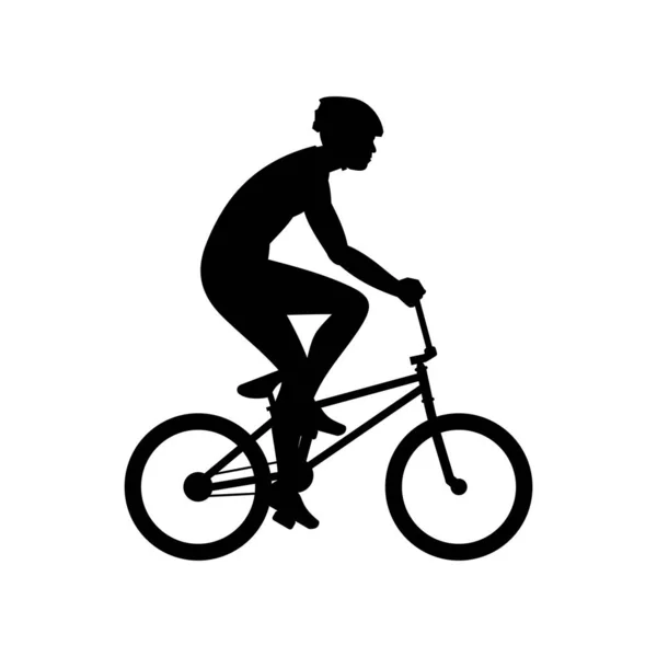 Men Riding Bike Isolated White Background — Stock Vector