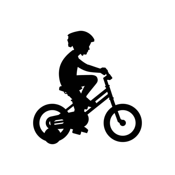 Junge Beim Fahrradfahren Isoliert Auf Weißem Hintergrund — Stockvektor