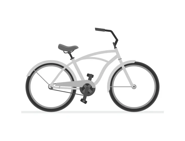 Bicicleta Cruiser Isolado Fundo Branco — Vetor de Stock