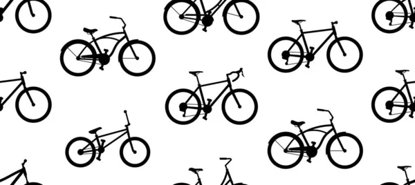 自転車とのシームレスなパターン 白い背景に隔離 — ストックベクタ