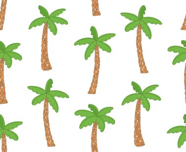 Tropikal palmiye ağaçları ile dikişsiz desen. beyaz arka plan üzerinde izole