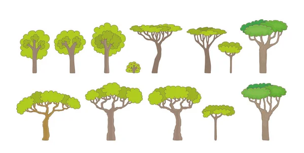 木のセットです 白い背景に分離 — ストックベクタ