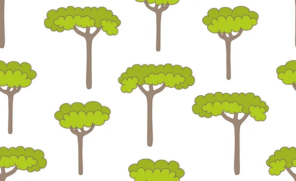 Ağaçları Ile Seamless Modeli Beyaz Arka Plan Üzerinde Izole — Stok Vektör
