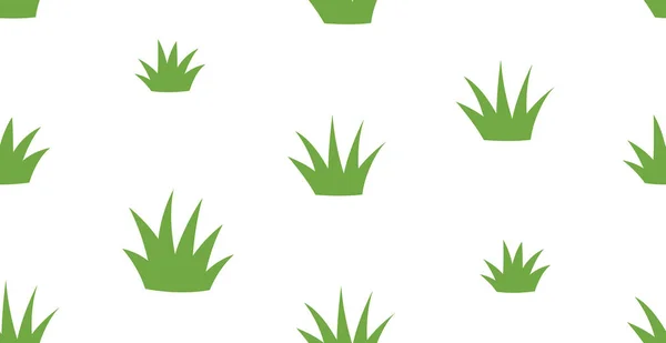 Nahtloses Muster Mit Gras Isoliert Auf Weißem Hintergrund — Stockvektor