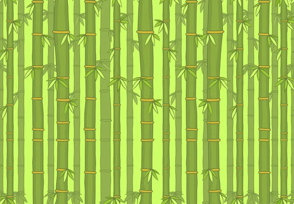 无缝图案与竹子 隔离在绿色背景上 — 图库矢量图片