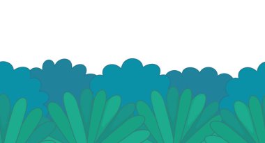 Yeşil Bush sınır. Dikişsiz desen. Beyaz arka planda izole