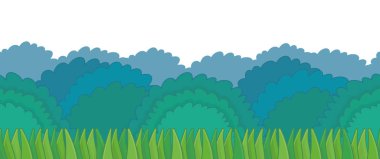 Yeşil Bush sınır. Dikişsiz desen. Beyaz arka planda izole